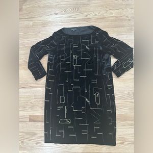 Lafayette 148 Cressida Embroidered Velvet Shift Dress